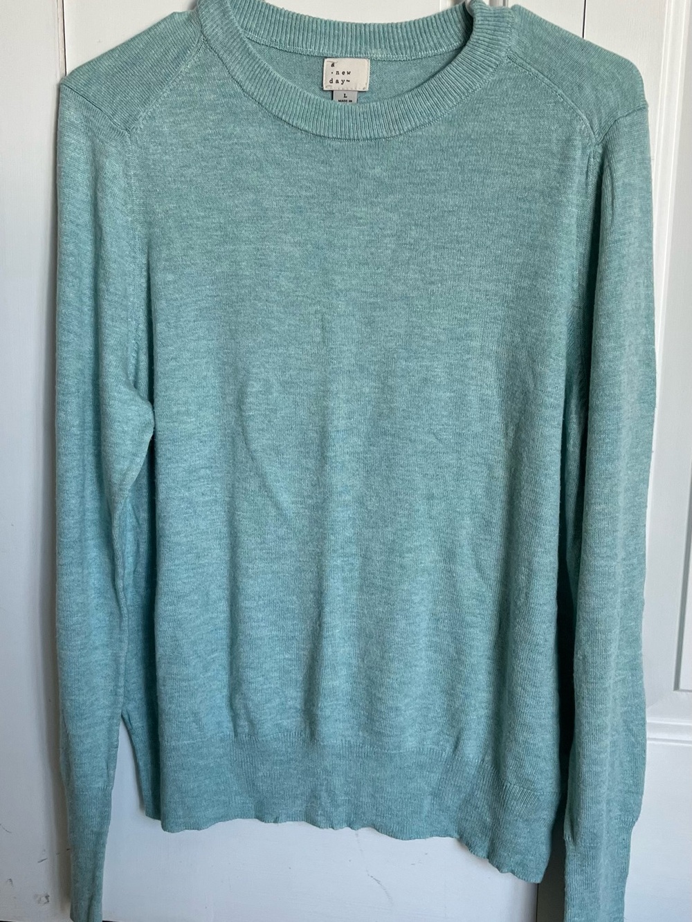 A New Day Large teal tight sweater
